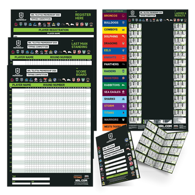NRL 20 Player Footy Tipping Pack 